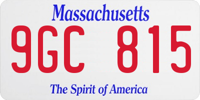 MA license plate 9GC815