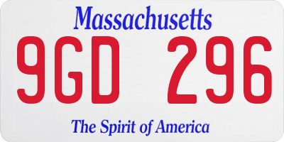 MA license plate 9GD296