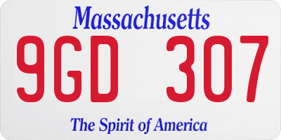 MA license plate 9GD307