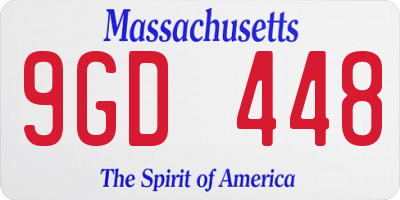 MA license plate 9GD448