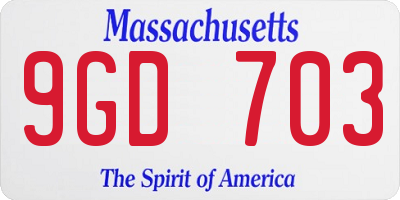 MA license plate 9GD703