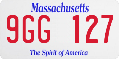 MA license plate 9GG127