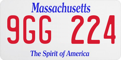MA license plate 9GG224