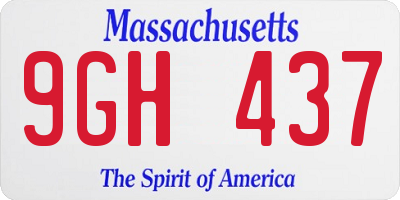 MA license plate 9GH437