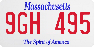 MA license plate 9GH495