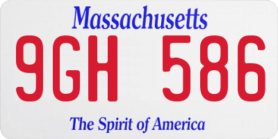MA license plate 9GH586
