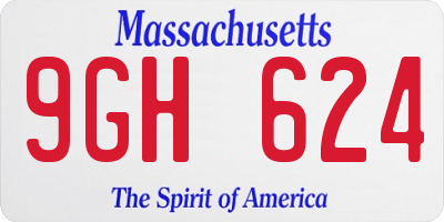 MA license plate 9GH624