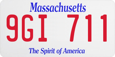 MA license plate 9GI711