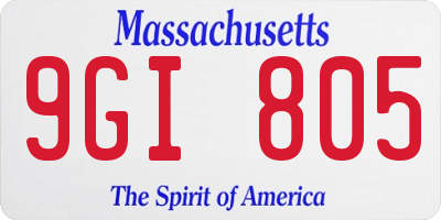 MA license plate 9GI805