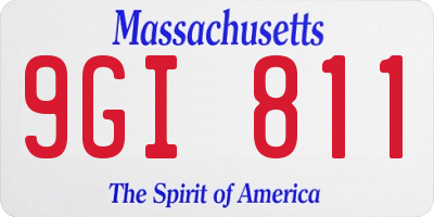 MA license plate 9GI811