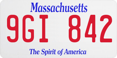 MA license plate 9GI842