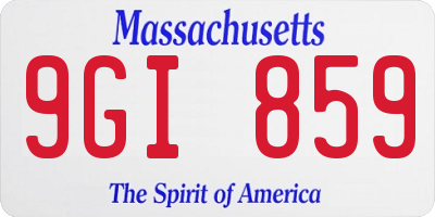 MA license plate 9GI859