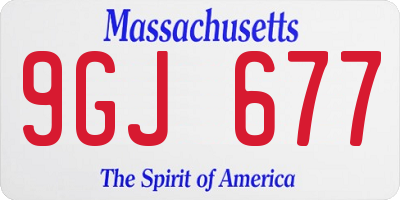 MA license plate 9GJ677