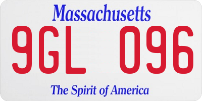 MA license plate 9GL096