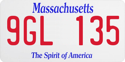 MA license plate 9GL135