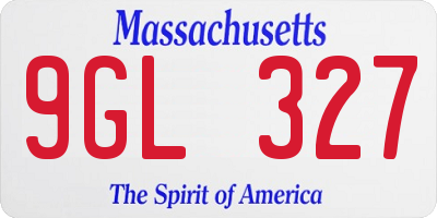 MA license plate 9GL327
