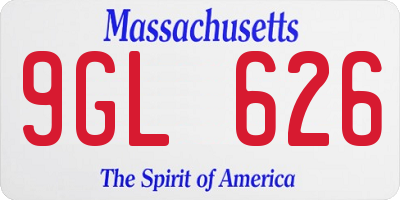 MA license plate 9GL626