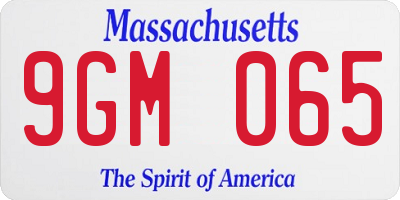 MA license plate 9GM065