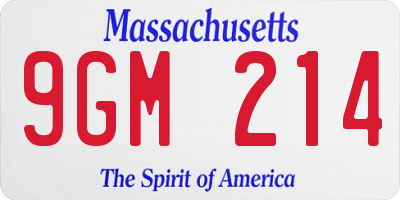 MA license plate 9GM214