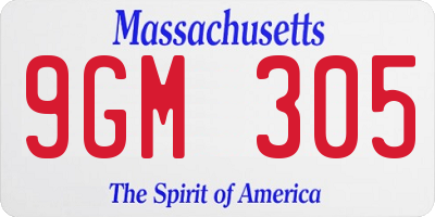 MA license plate 9GM305