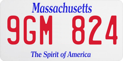 MA license plate 9GM824