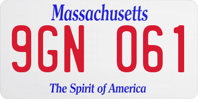 MA license plate 9GN061