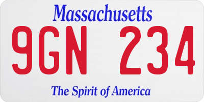 MA license plate 9GN234