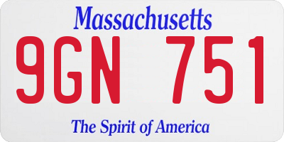 MA license plate 9GN751