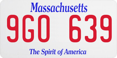 MA license plate 9GO639