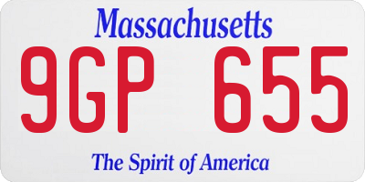 MA license plate 9GP655