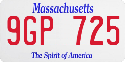 MA license plate 9GP725