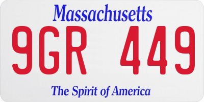 MA license plate 9GR449