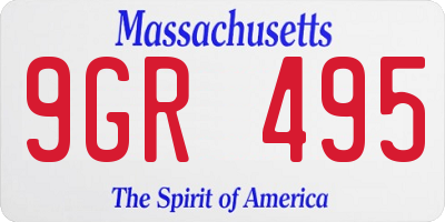 MA license plate 9GR495