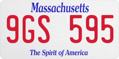 MA license plate 9GS595
