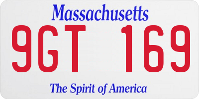 MA license plate 9GT169