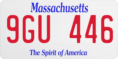 MA license plate 9GU446