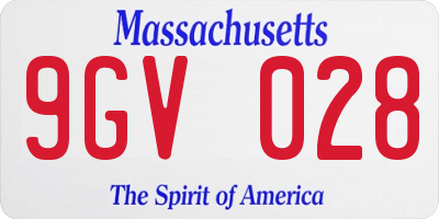 MA license plate 9GV028