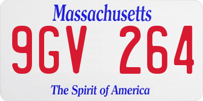 MA license plate 9GV264