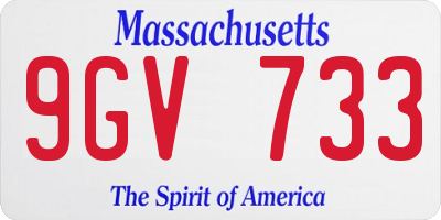 MA license plate 9GV733