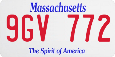 MA license plate 9GV772