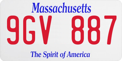 MA license plate 9GV887