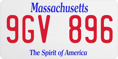 MA license plate 9GV896