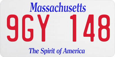 MA license plate 9GY148