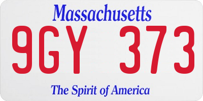 MA license plate 9GY373