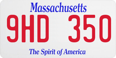 MA license plate 9HD350
