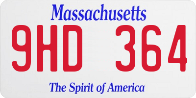 MA license plate 9HD364