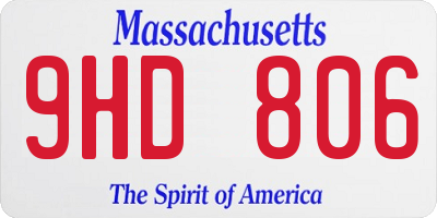 MA license plate 9HD806