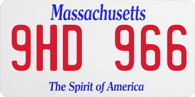 MA license plate 9HD966