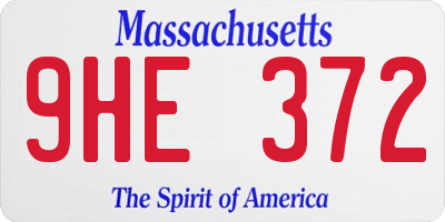 MA license plate 9HE372