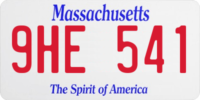 MA license plate 9HE541